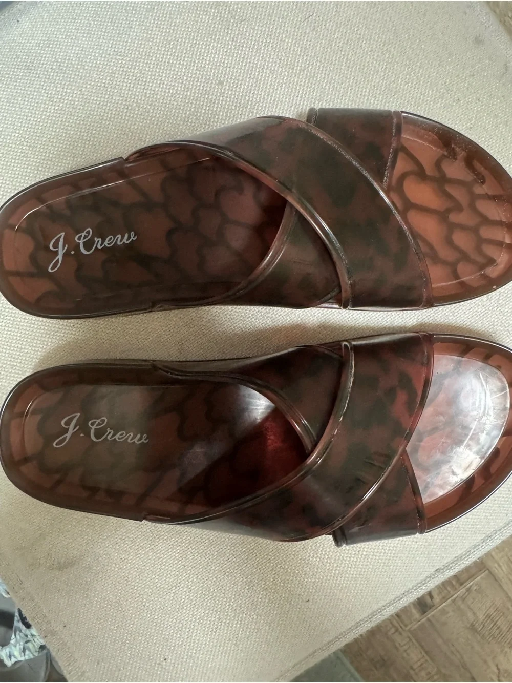Like New, JCrew tortoise Sumner sandals.